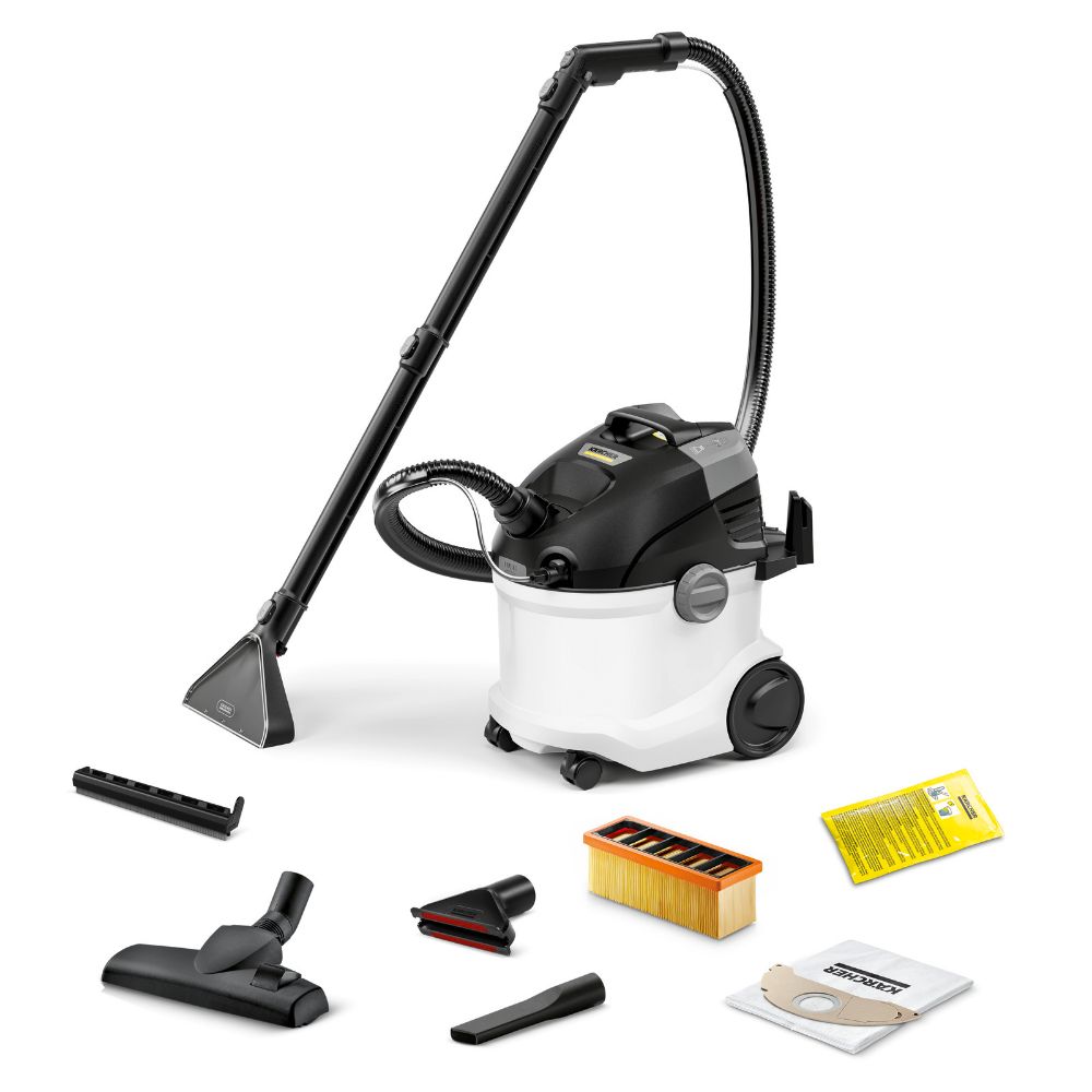 The carpet cleaner with everything that comes with it